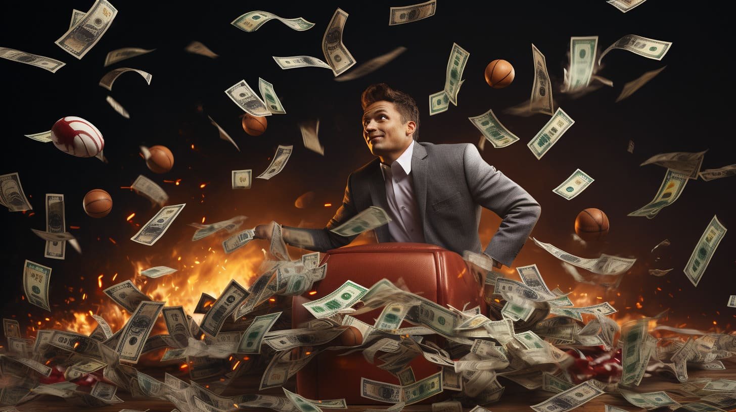 Excited player winning big jackpot prize at slot777 casino